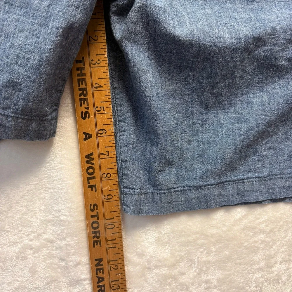 GAP Shorts‎ Men Sz 36 Chambray Blue Essential Khaki 10" Inseam Lightweight - Picture 6 of 13